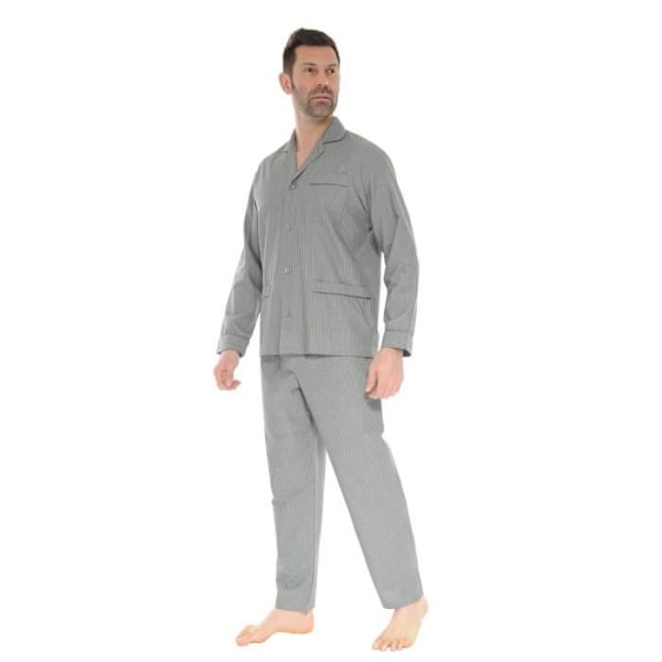 Pyjamasæt i grå Bastian - PILUS - HERRE - 3 lommer - Krave - Elastisk talje Grå XL