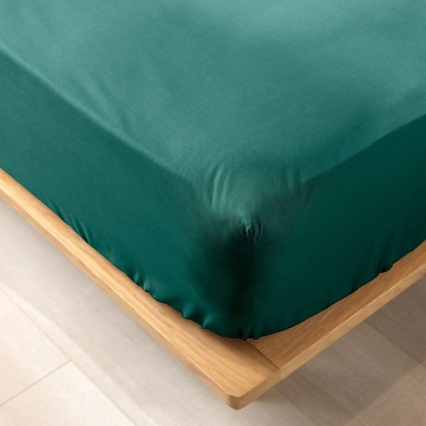 Drap Housse i Bomuld "Biolina" 160x200cm Smaragd Smaragd