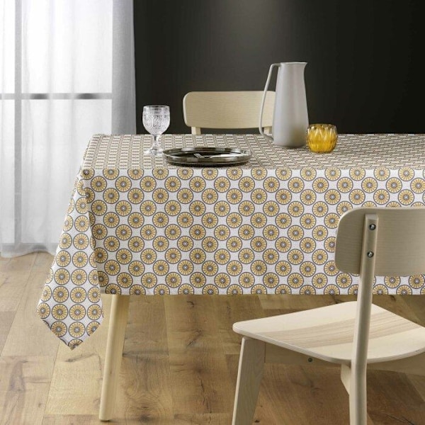Rektangulär duk 145 x 240 cm polyester tryckt kouali Gult Gul