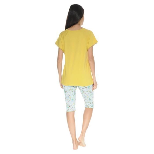 Pyjamadom - Myrielle - 3973 - Senapsgul - Blommönster - Komfortabel och Mjuk Gul 48