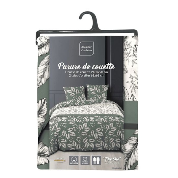 Sängkläder Set 3 Delar - Paris Pris - Marjolaine - 240x220cm - Kaki - Allover Tryck Kaki