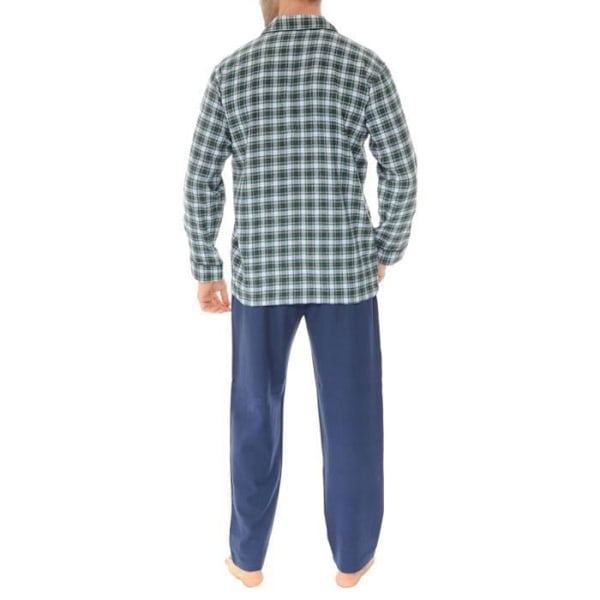 Pyjamas Lång bomull stängd CHRISTIAN CANE - Mörkblå Mörkblå, grangrön, röd och vit M