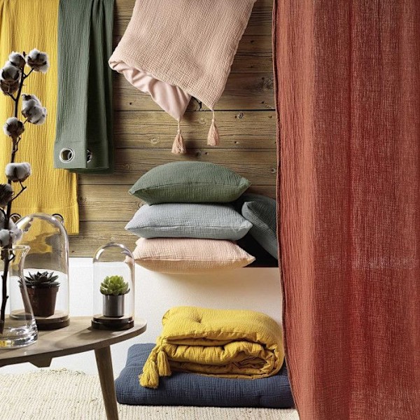 Sängkläder - ANGELIA - 3 delar - 260x240 cm - Dubbel gas - 100% bomull - Rosa Rosa
