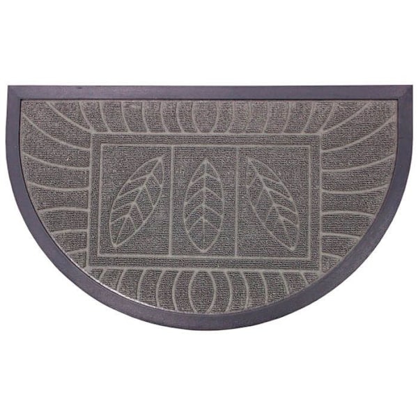 Antiskid entrématta - 45 x 75 cm - Halvmåne - Fjädrar - Grå Grå