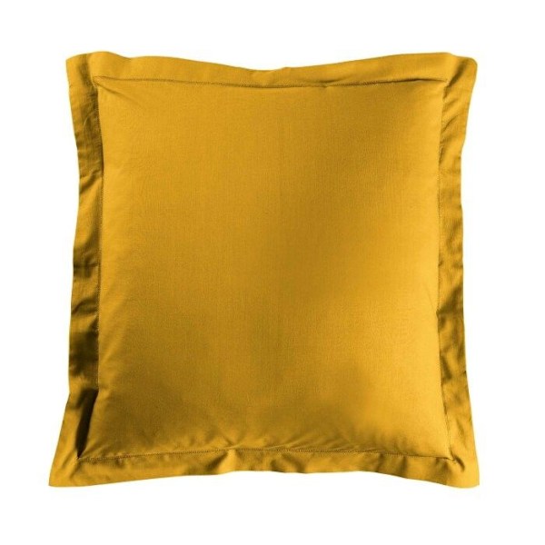 Pudebetræk - 100% bomuld - Karrygul - 63x63 cm - Vaskbar - Moderne design Curry