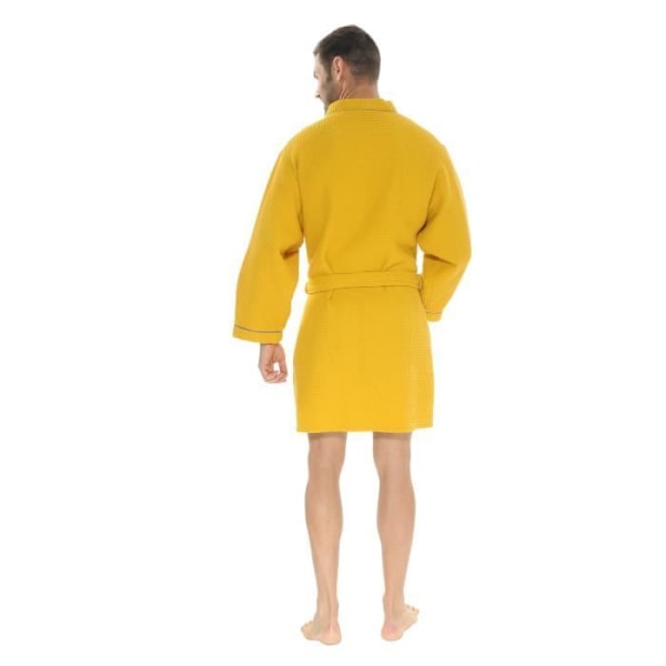 Kimono-formet peignoir - Noris - Gul - Bikube - Sennep Gul M