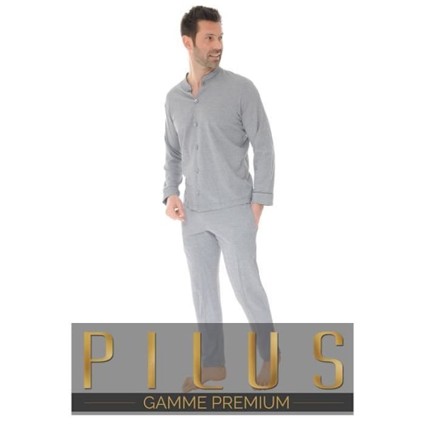 Pyjama Lang Grå Ubaldin Pyjama Lang 100% Bomuld 4576 Grå M