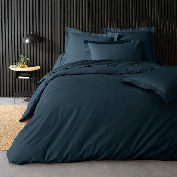 Sängkuddetäcke - INOMHUSMYS - 85x185 cm - Percale 100% bomull - Mörkblå - OEKO-TEX® Midnattsblå