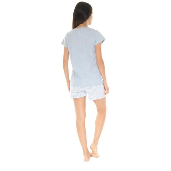 Pyjamaset - Veronika - 6203 - 100% Bomull - V-ringning - Tryckt Ficka - 38