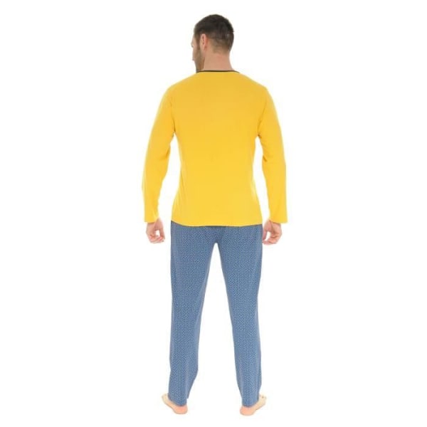 Pijama Pitkä Keltainen Dambroise - Christian Cane - Mies - Tunisialainen Kaulus - Kuminauha Vyötäröllä - 100% Puuvilla Gul M