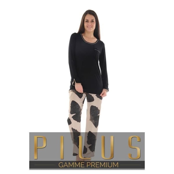 Pyjamas Lange - PILUS - Aglaee - Sort/Brun - Kvinder - Vinter 2023 Svart 40