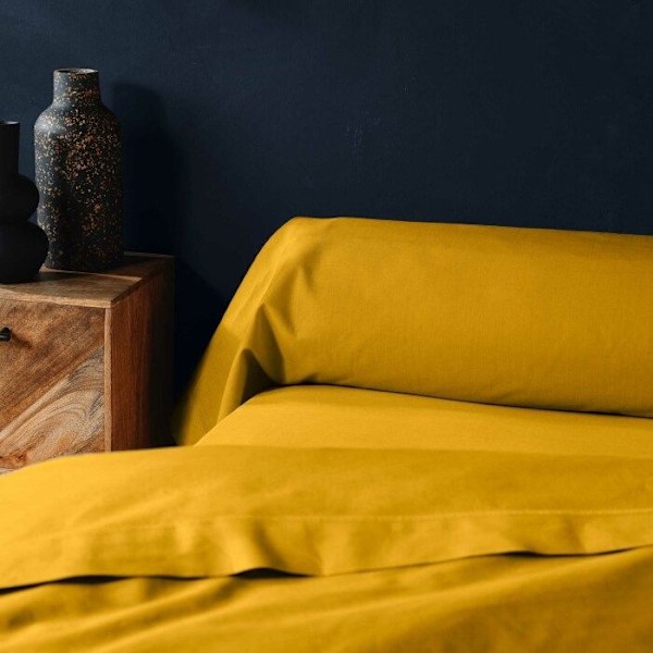 Tyynynpäällinen - SISÄLLE SULOSTA - 85x185 cm - 100 % puuvillaa - Keltainen - OEKO-TEX Gul