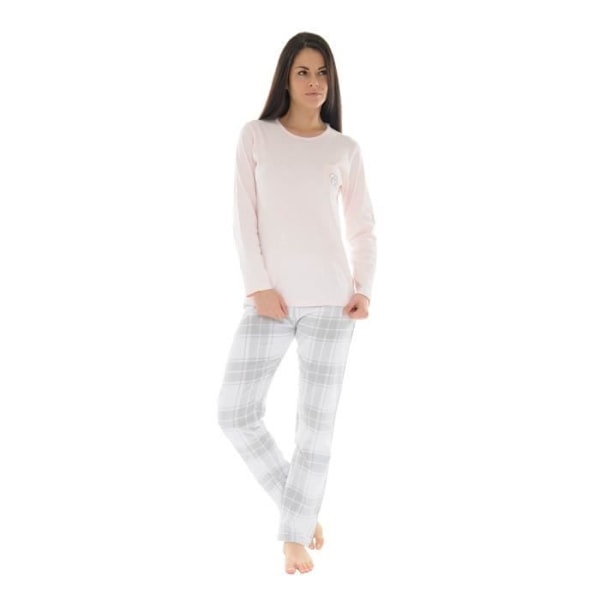 Pyjama Pitkä Vaaleanpunainen Cidalie - Christian Cane - Naisille - Pyöreä kaulus - Joustava vyötärö - Vaaleanpunainen Pastelli/Kreemi Rosa 44