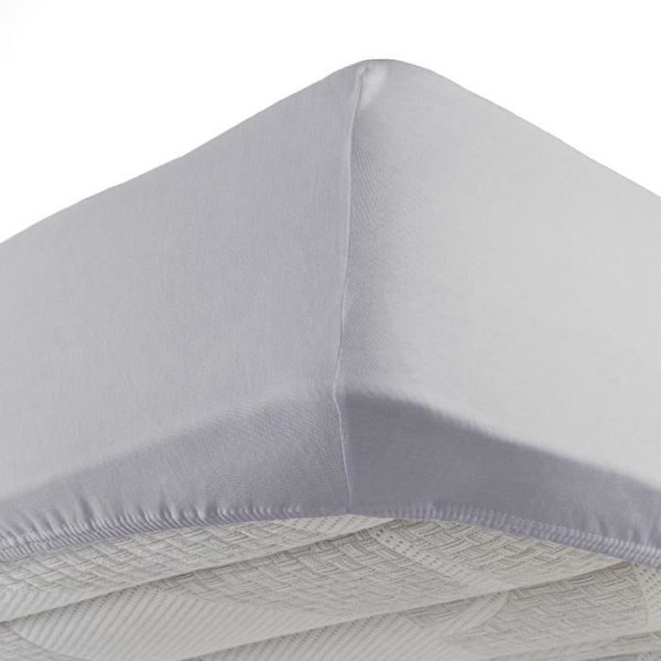 Drap housse - Jersey - 160 x 200 cm - Stor bonnet - Grå - 100% bomuld