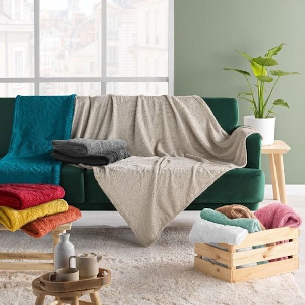 Rutig - Avlastning lövverk - Blå - 125x150 cm - Syntetisk - Samtida - Design Blå