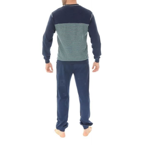 Pyjamas i lang bomuld CHRISTIAN CANE - marineblå - voksen marinblå XL
