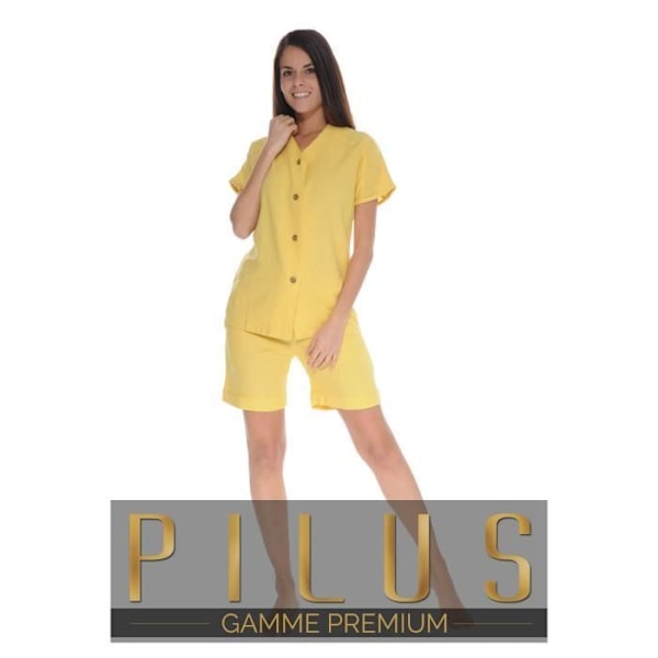 Pyjamasæt - Olympie - 4356 - Gylden gul - 55% Linned - 45% Viskose Gul 38