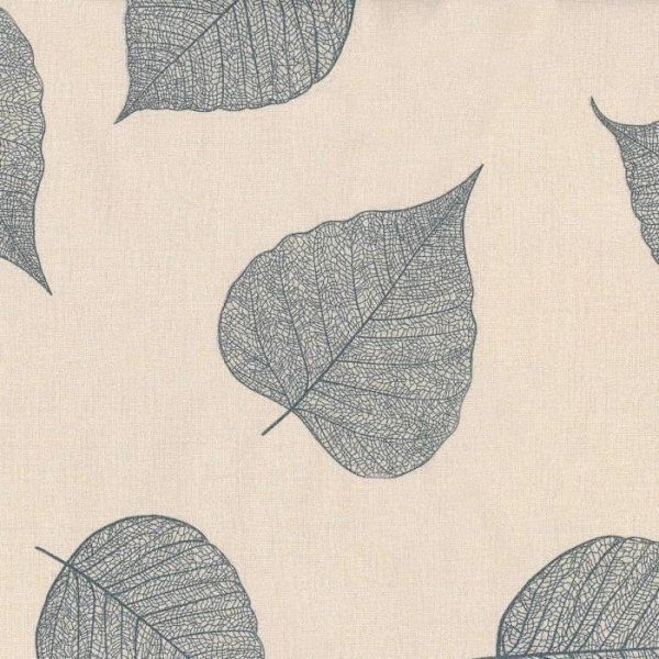 Vaxduk - DOULITO - Bredd 140 cm - Glittriga blad grå Grå