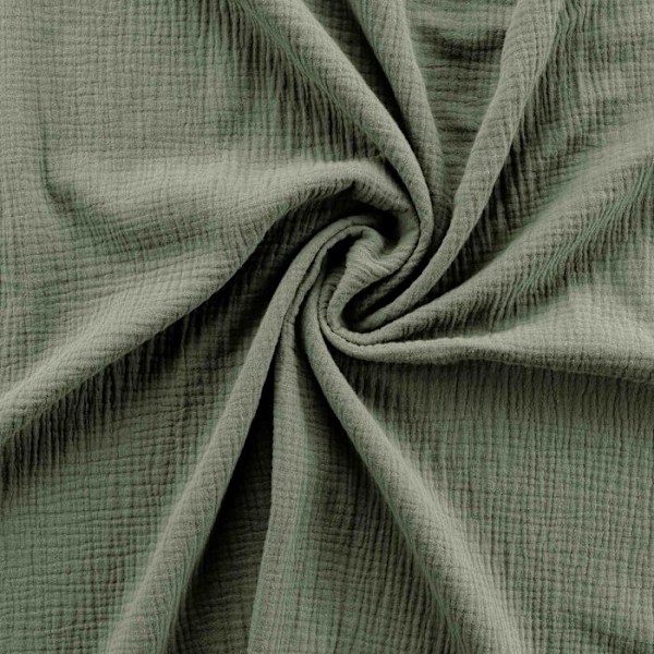 Sengetøj - ANGELIA - 3 dele - 260 x 240 cm - Dobbelt gaze bomuld - Kaki grøn Grön khaki