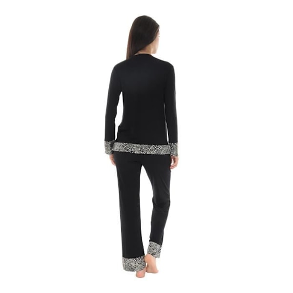 Pyjamastrumpa Lång Svart Cassy - CHRISTIAN CANE - Dam - Rund hals - Elastisk midja - Flytande tyg med satinfinish Svart 44
