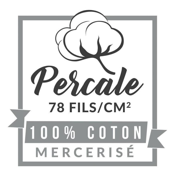 Senzet pudebetræk - 63 x 63 cm - Percale - 78 tråde - Ensfarvet - Blå Blå
