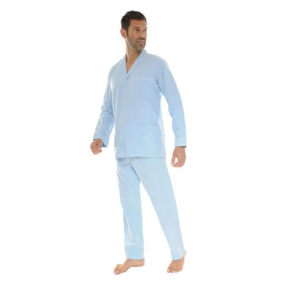 Pyjamas för män - Christian Cane - Flaine - Bomullsfleece - Blå Blå M