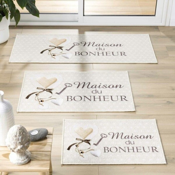 Skridsikret tæppe - 40x60 cm - Lykkens hus - Beige Beige