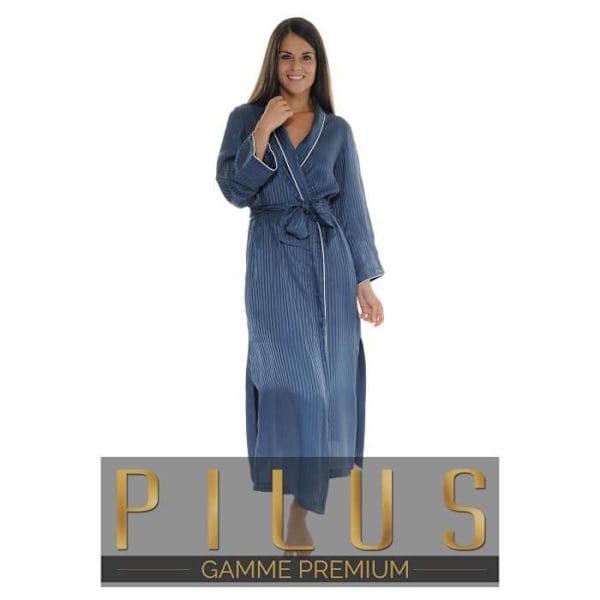 Silke Strygning - PILUS - Camelia - Natblå - Langærmet - 100% Silke Blå 40
