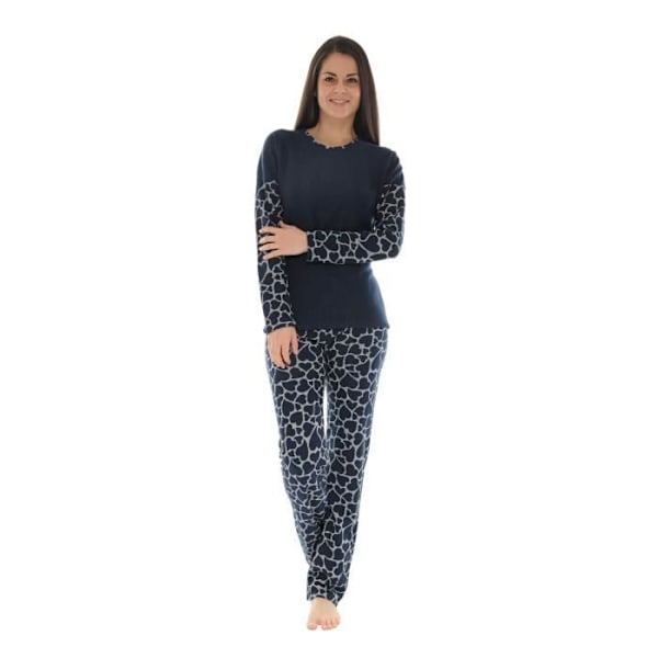 Långblå pyjamas med hjärtan Pyjamas Lång 7178 Blå 40