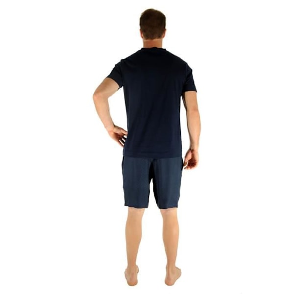 Nattøj - PILUS - Jaipur - T-shirt med korte ærmer - Kort 100% silke - Marineblå farve Blå M
