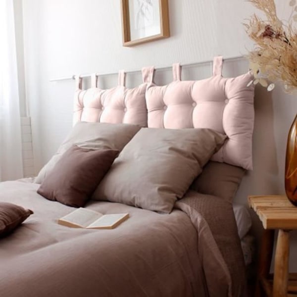 Hovedgærde - Mærke - Fødder - 45 x 70 cm - Rosa - Lækkert quiltet look Rosa