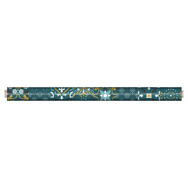 Vaxduk på meter - Bredd 140 cm - Kakel i salvia och terrakotta - Flerfärgad Flerfärgad