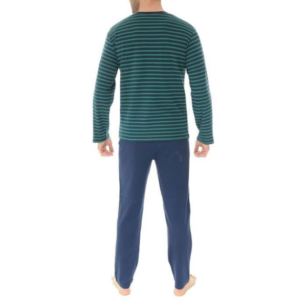 Pitkä puuvillapyjama CHRISTIAN CANE sininen - Mies - V-kaula-aukko - Elastinen vyötärö marinblå XXL