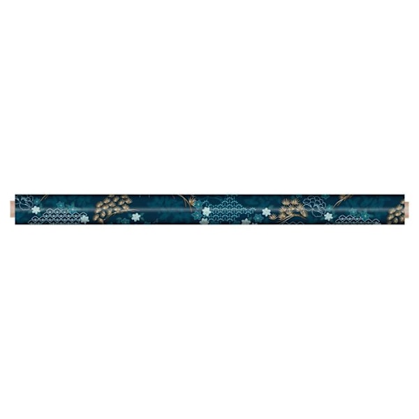 Vaxduk på metern - Bredd 140 cm - Blåa och gyllene blommor - blå bakgrund - Blå Blått och guld