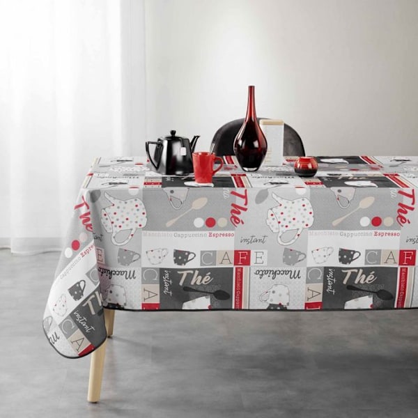 Borddug med antistof - 150 x 240 cm - Kaffe & te - Grå