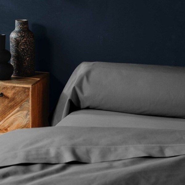 Pudebetræk 85x185 cm - 100% bomuld - Antracit Antracit