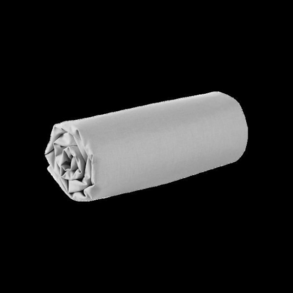 Drap housse - 100 x 190 cm - 100% bomuld - 57 tråde - Frankrig - Grå Grå