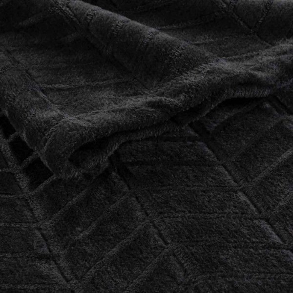 Plaid Flanelle Uni "Arya" 180x220cm Sort