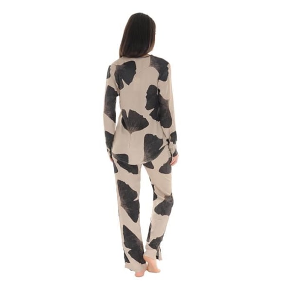 Pyjamasæt til kvinder - Pilus - Aglaee - Brun - Fluid poplin - Elastisk bælte kastanj 40