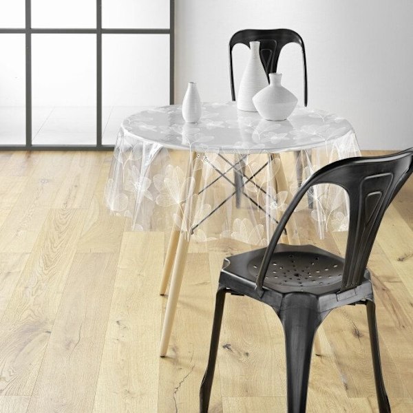 Nappe i klart krystal rund (0) 140 cm pvc trykt 14/100e danela Hvid Vit