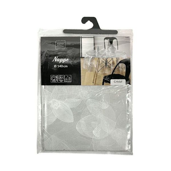 Nappe i klart krystal rund (0) 140 cm pvc trykt 14/100e danela Hvid Vit