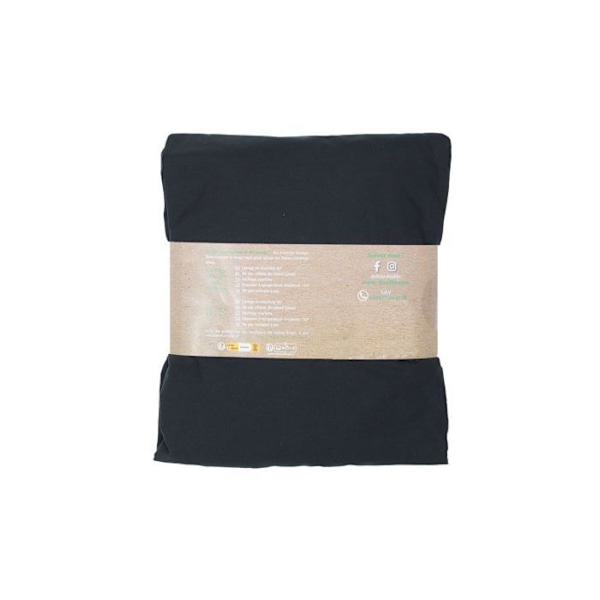 Drap housse 140x190 cm til elektrisk seng Doulito - Fremstillet i Frankrig - Bomuld - Sort Svart