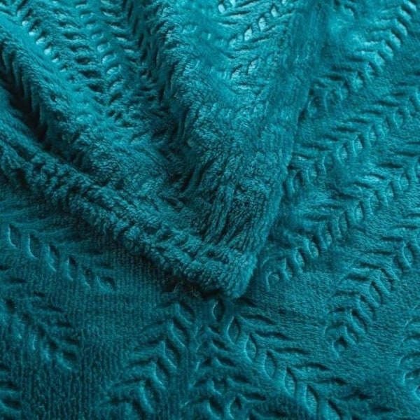 Rutig - Avlastning lövverk - Blå - 125x150 cm - Syntetisk - Samtida - Design Blå