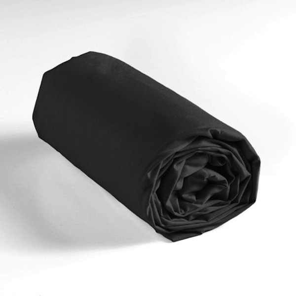Drap Housse - Lina - 90x190cm - 100% Bomull - Mjuk - Oeko-Tex Standard 100 Svart