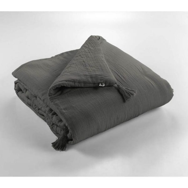 Edredon Gaze i Bomuld 150 x 150 cm - Antracit Antracit