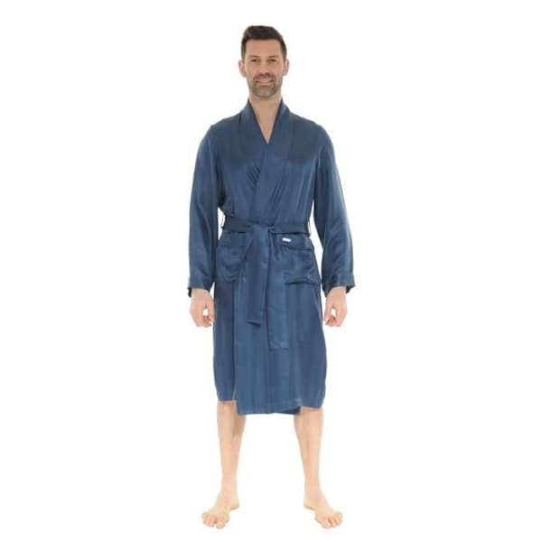 Kylpytakki - PILUS - SILKKI - 100% silkki - Sininen Blå XXL