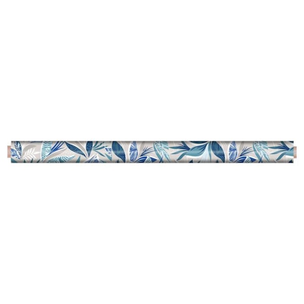 Voksdug på metermål - Bredde 140 cm - Blå blade - Blå Blått, grått och vitt