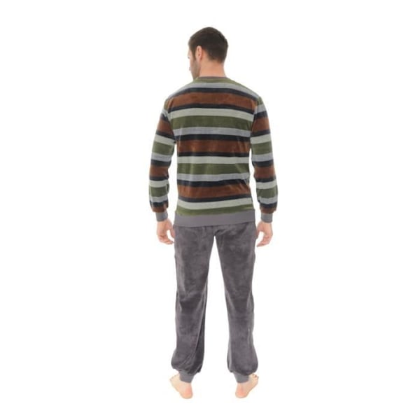 Pyjama Pitkä - Stefen - 4682 - Pehmeä Sametti - Unisex - Mukava ja Lämmin Grå XL