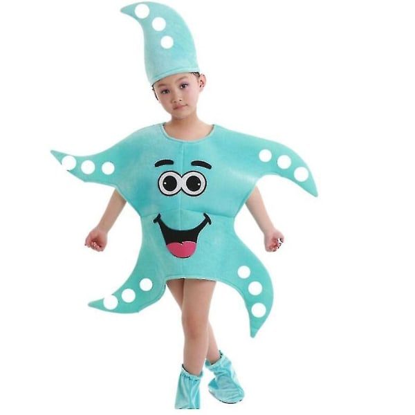 Barn Skola Hemmafest Sjöstjärna Cosplay Kostym För Pojkar Flickor Baby Wear Havsdjur Stjärna Scen Show Kläder Dansdräkt Sky Blue 150 cm