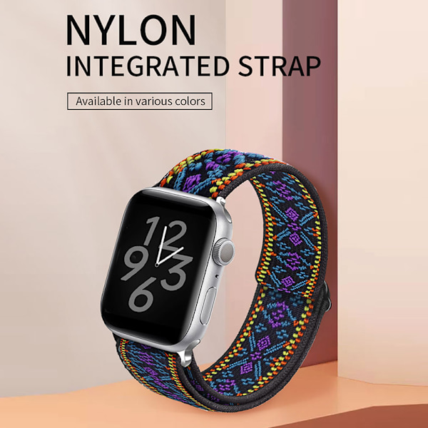 Nylon-hihna Apple Watchille, monivärinen Multicolored 42/44mm